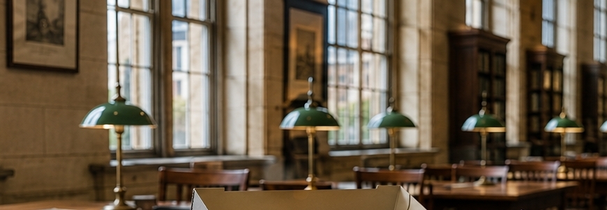 Researcher in library